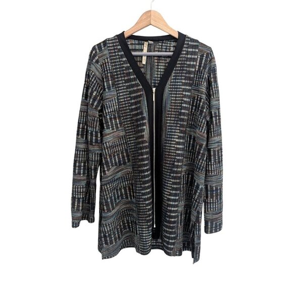 Comfy USA Full Zip V-Neck Cardigan Lagenlook Women's Size M - Picture 1 of 8